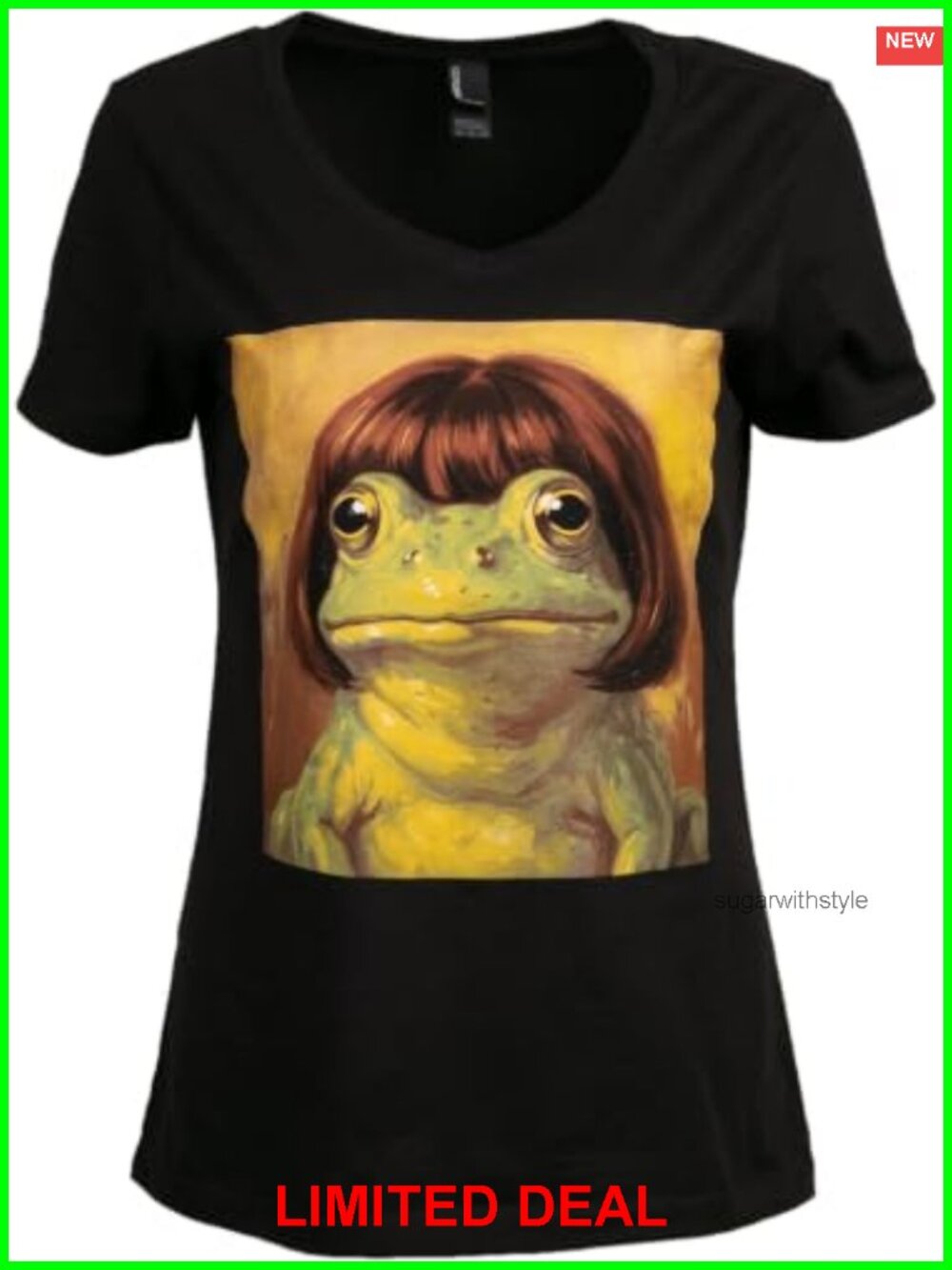 Frog Meme Graphic T-Shirt Short Sleeve Crew Neck Casual Tee